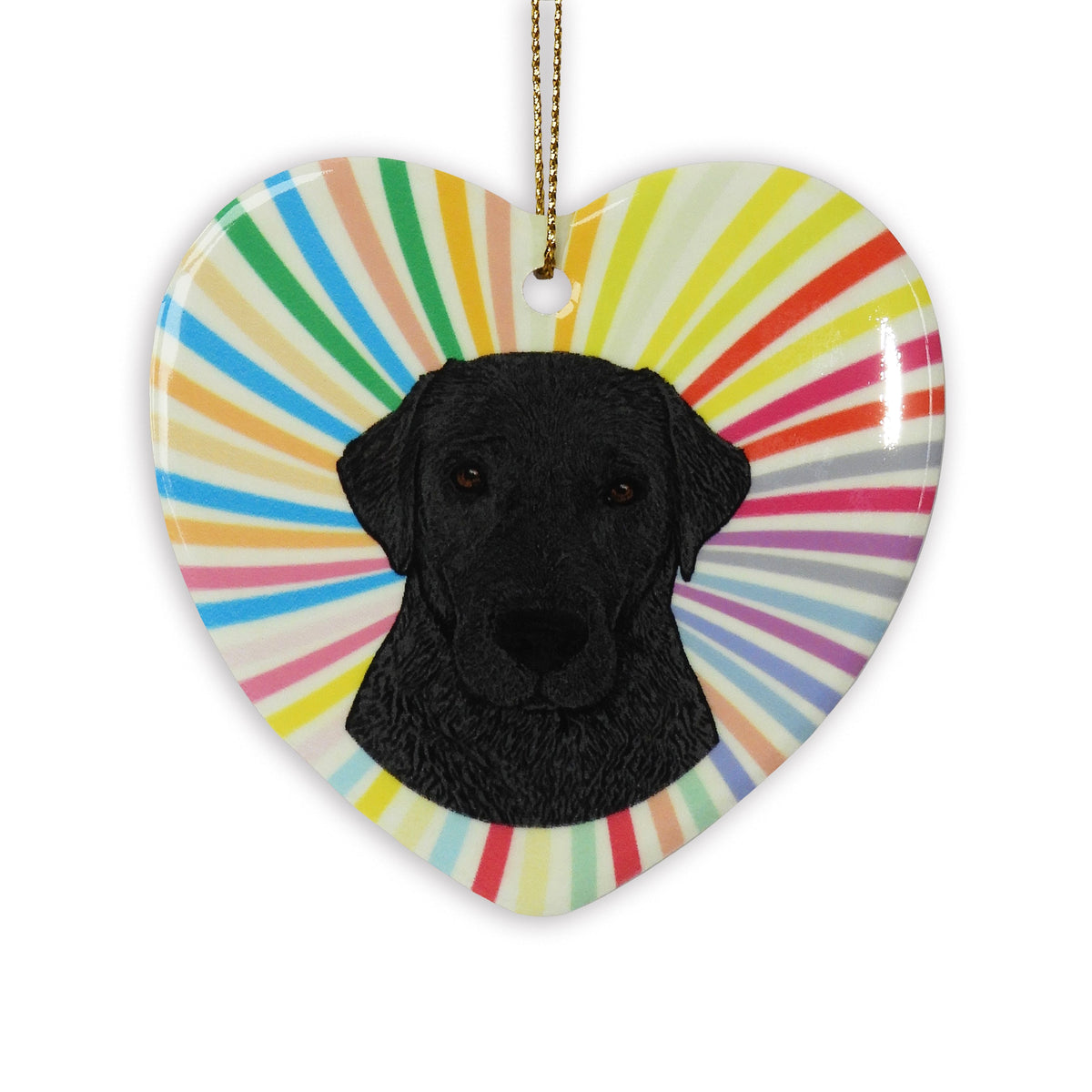 Lab Black Ceramic Heart Ornament
