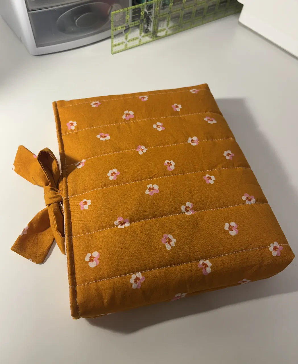 Soft Quilted Book Sleeve with Tie Close