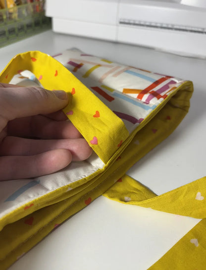 Soft Quilted Book Sleeve with Tie Close