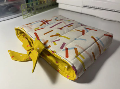 Soft Quilted Book Sleeve with Tie Close