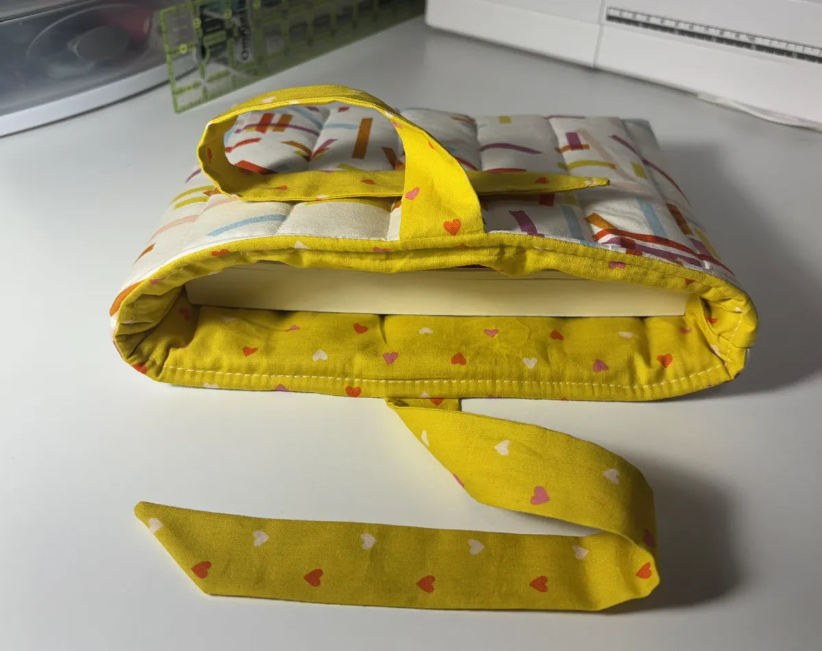 Soft Quilted Book Sleeve with Tie Close