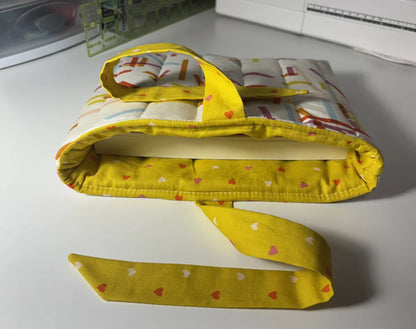 Soft Quilted Book Sleeve with Tie Close