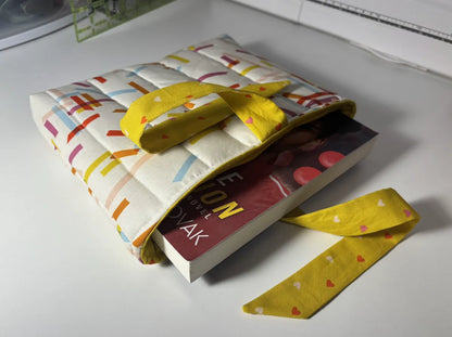 Soft Quilted Book Sleeve with Tie Close