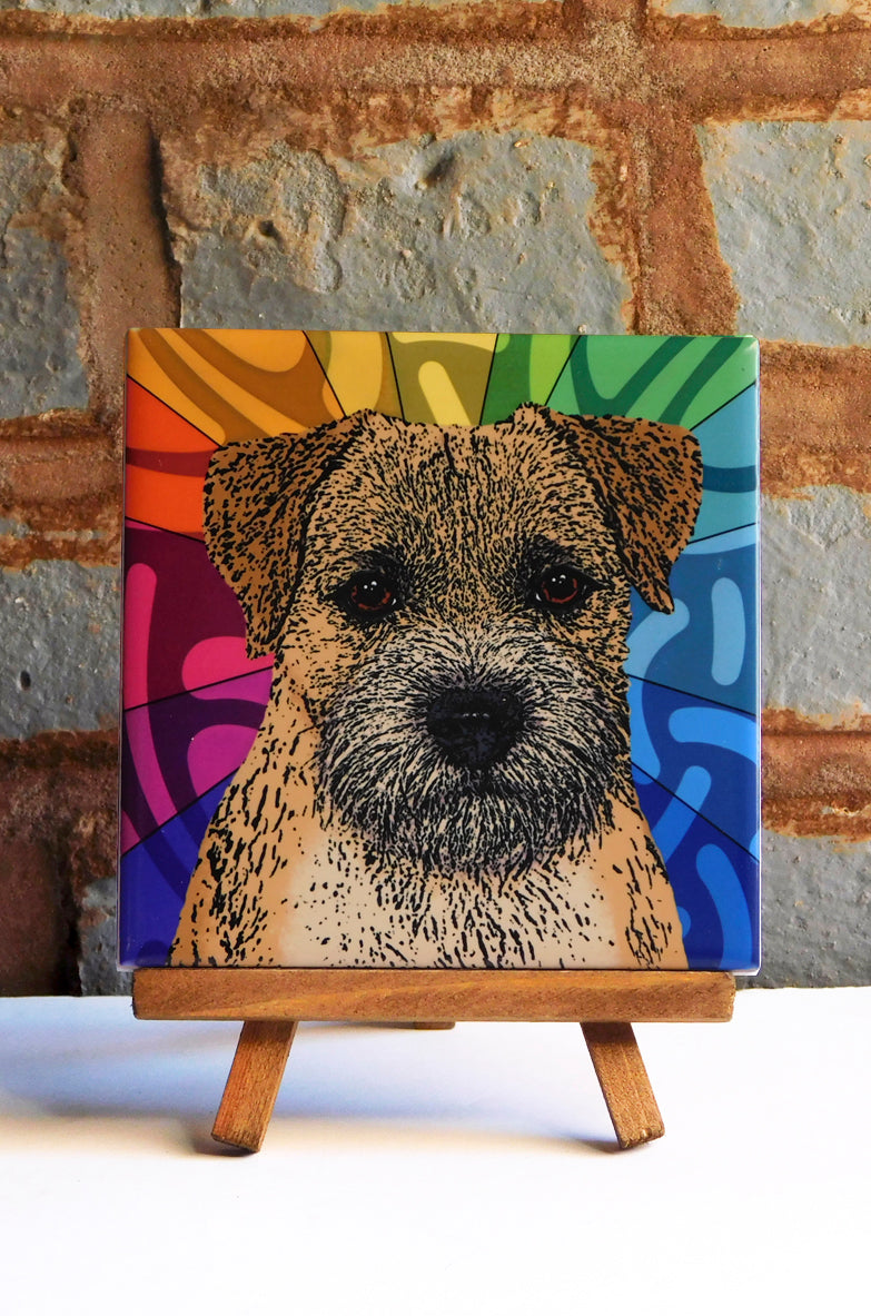 Border Terrier Ceramic Art Tile