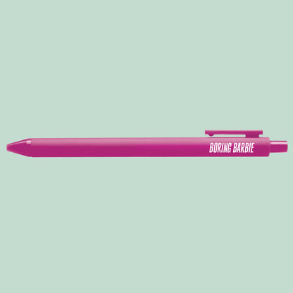 Boring Pop Star pen close-up — music era pop culture desk pen by MangoIllustrated