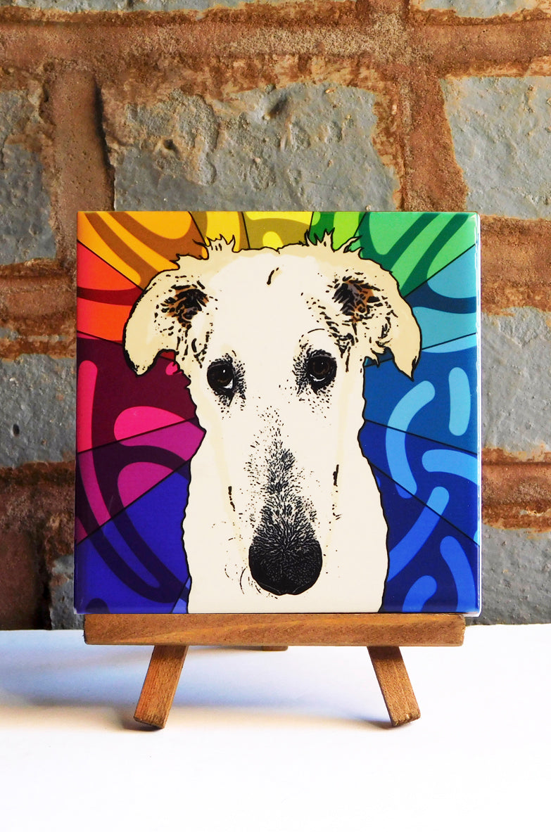 Borzoi Ceramic Art Tile