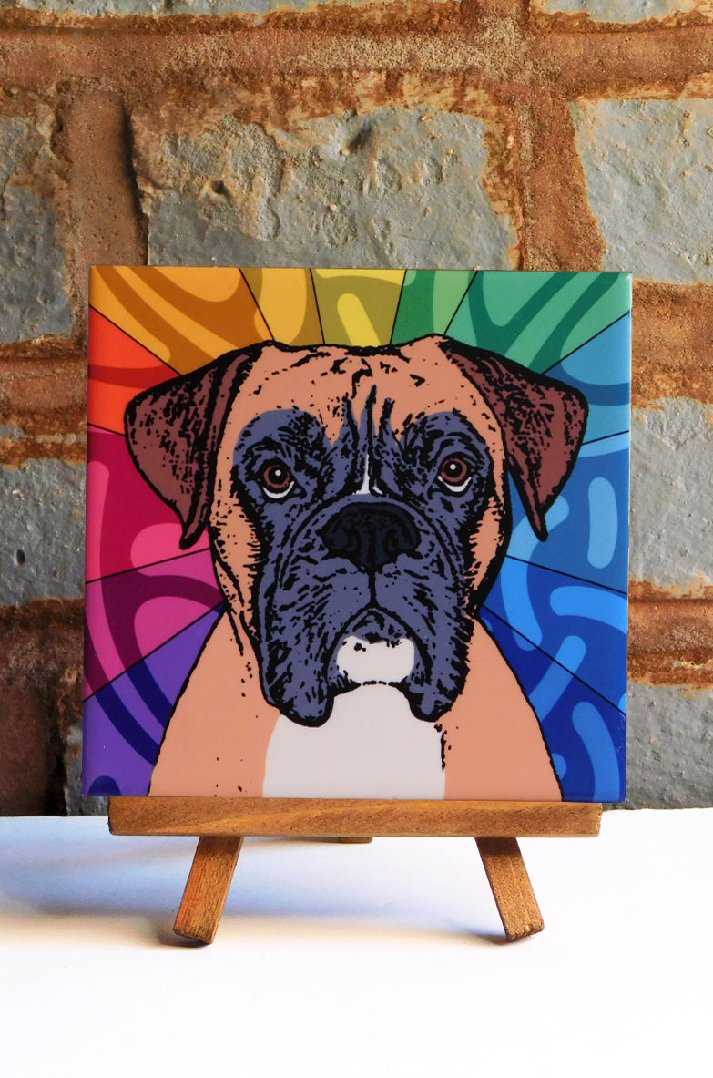 Boxer Ceramic Art Tile