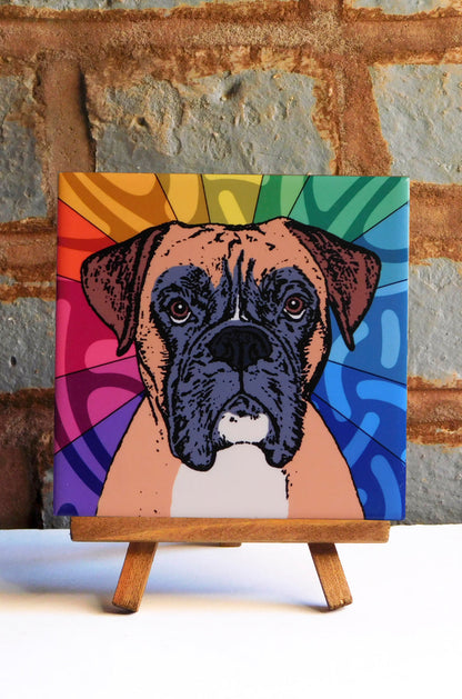 Boxer Ceramic Art Tile