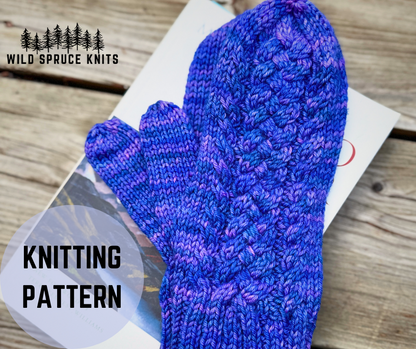 Braided River Mittens // Knitting PDF Pattern