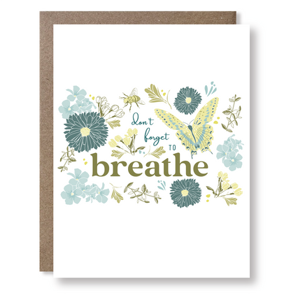 Greeting card with butterfly and floral design and &