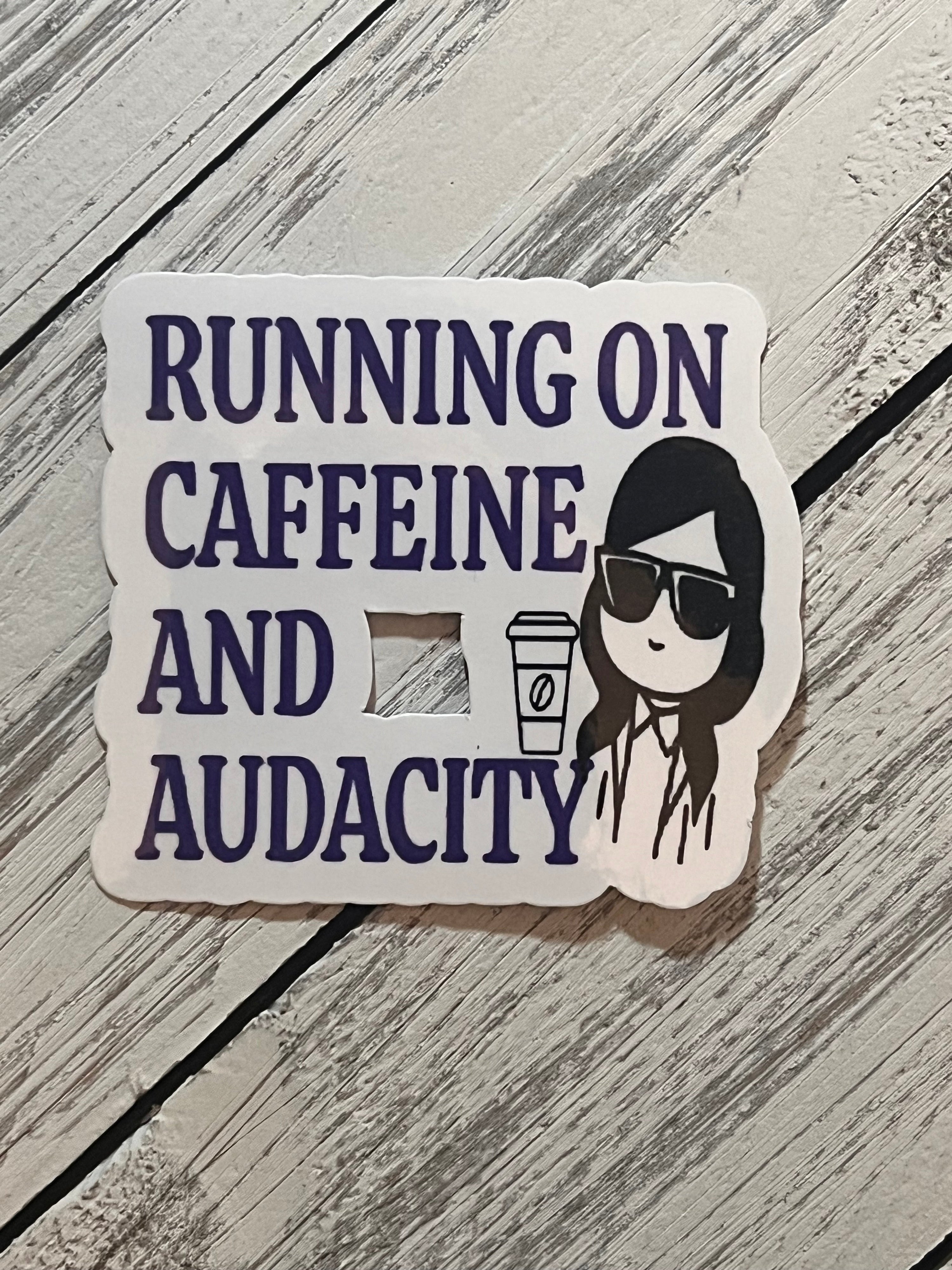 Running On Quote Sticker | Funny Fill-in-the-Blank Vinyl Sticker | Bossy Scribes