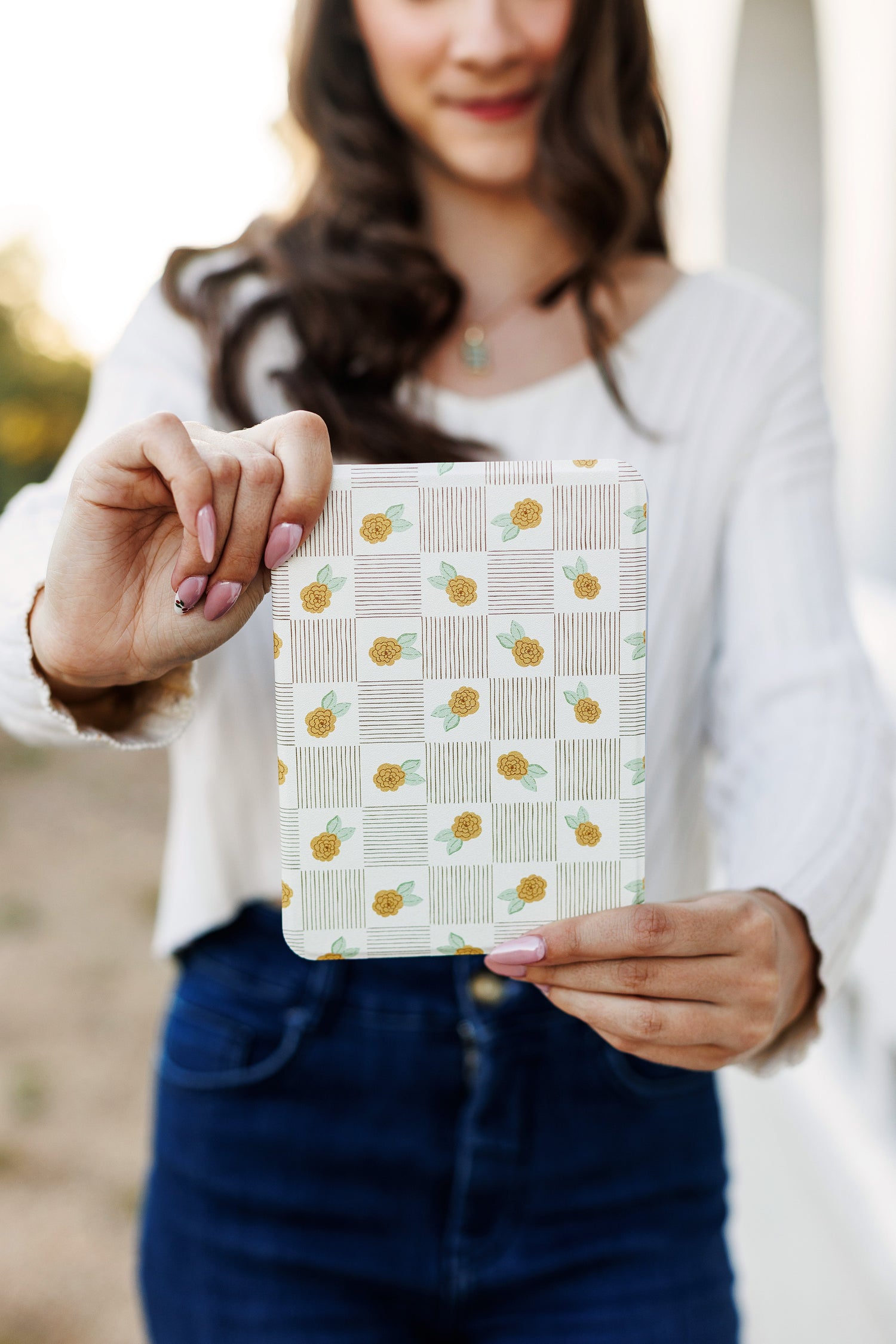 Checkered Blooms Kindle Case - FINAL SALE