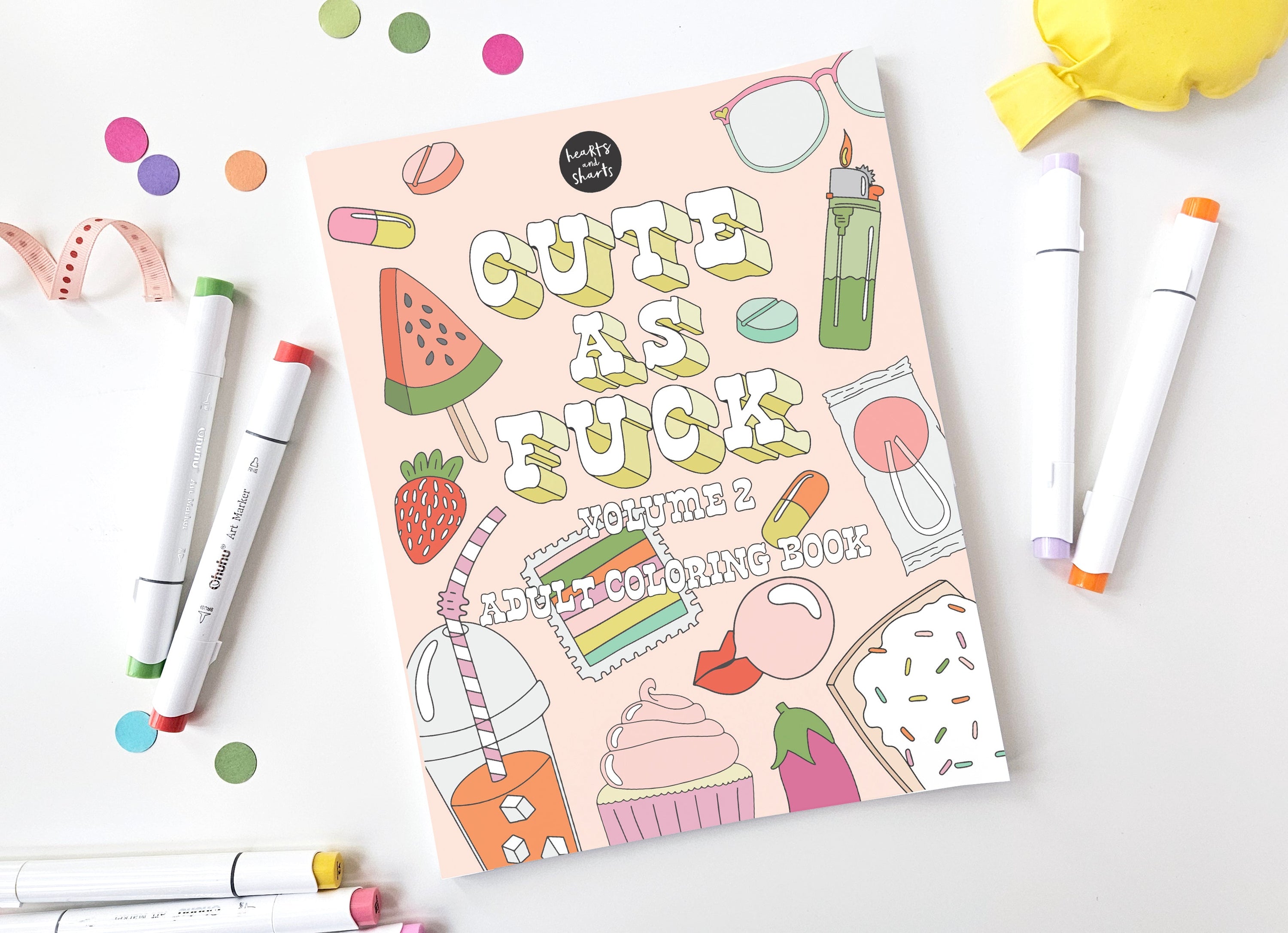CUTE AF ADULT COLORING BOOK - FUNNY. BOLD, AND EASY DESIGNS FOR ADULTS AND SENIORS - NO AI