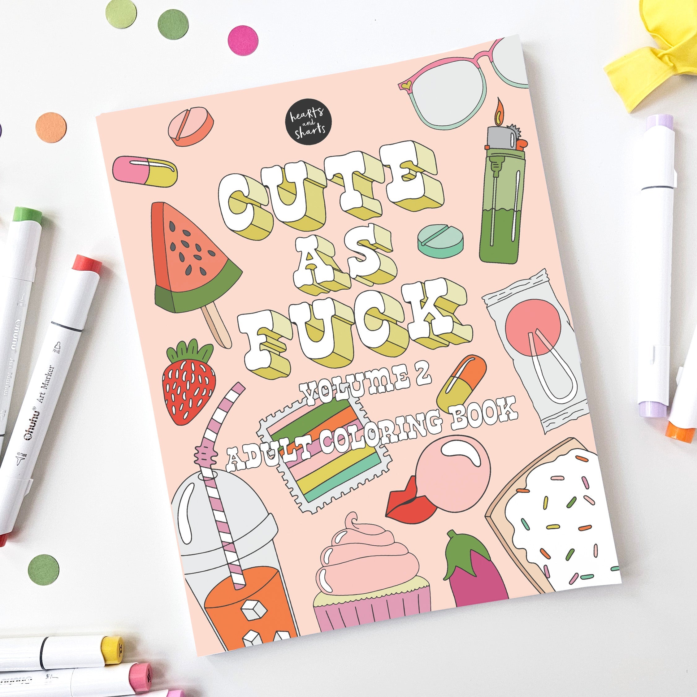 CUTE AF ADULT COLORING BOOK - FUNNY. BOLD, AND EASY DESIGNS FOR ADULTS AND SENIORS