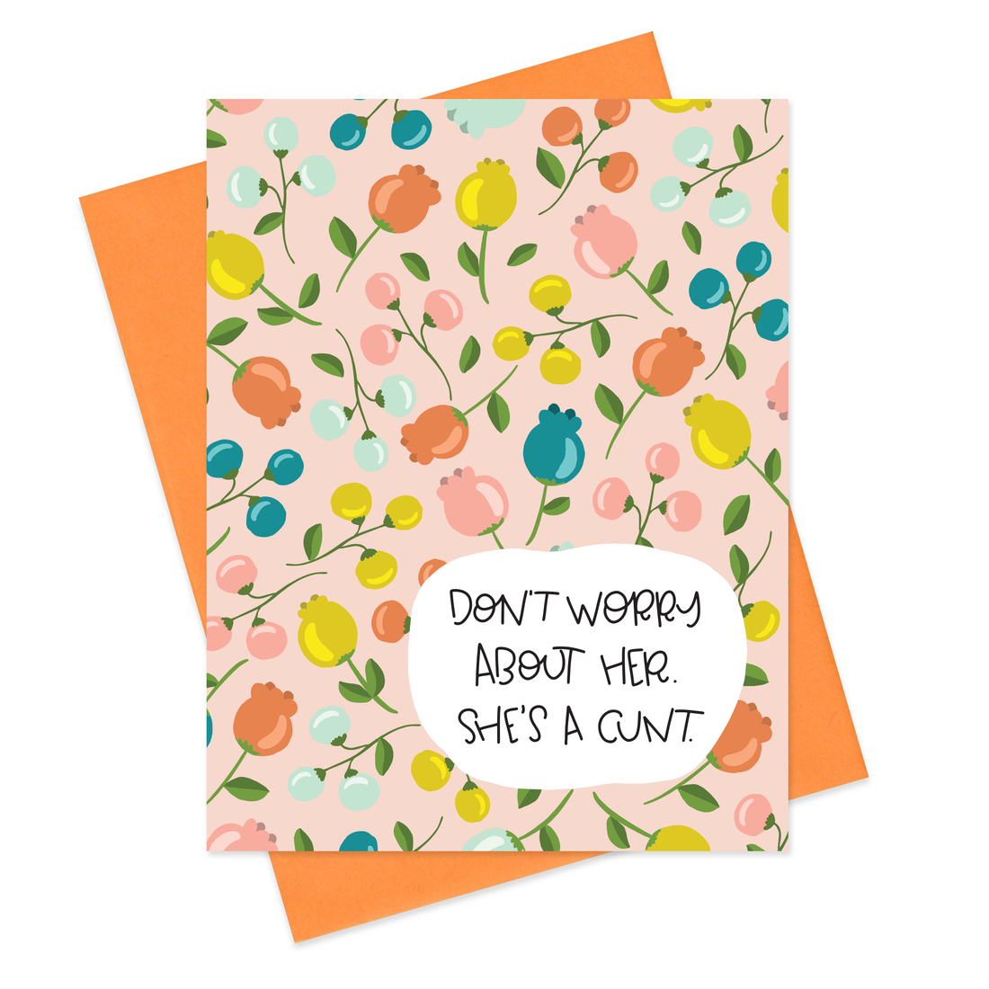 C FLORAL - FUNNY ILLUSTRATED GREETING CARD