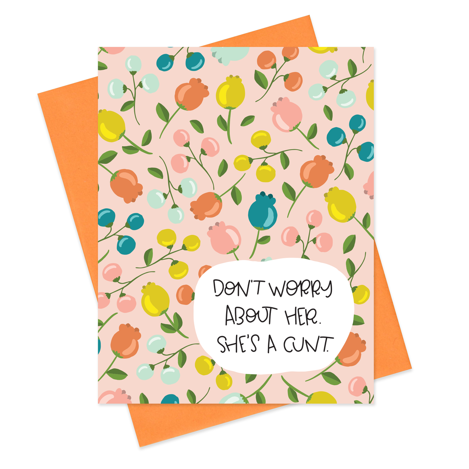 C FLORAL - FUNNY ILLUSTRATED GREETING CARD