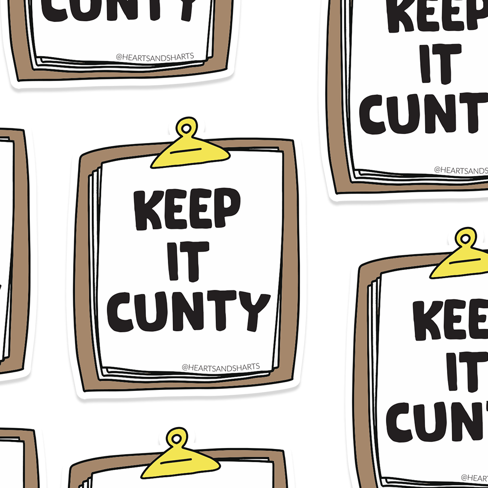 CNTY CLIPBOARD 3X3 ILLUSTRATED VINYL STICKER