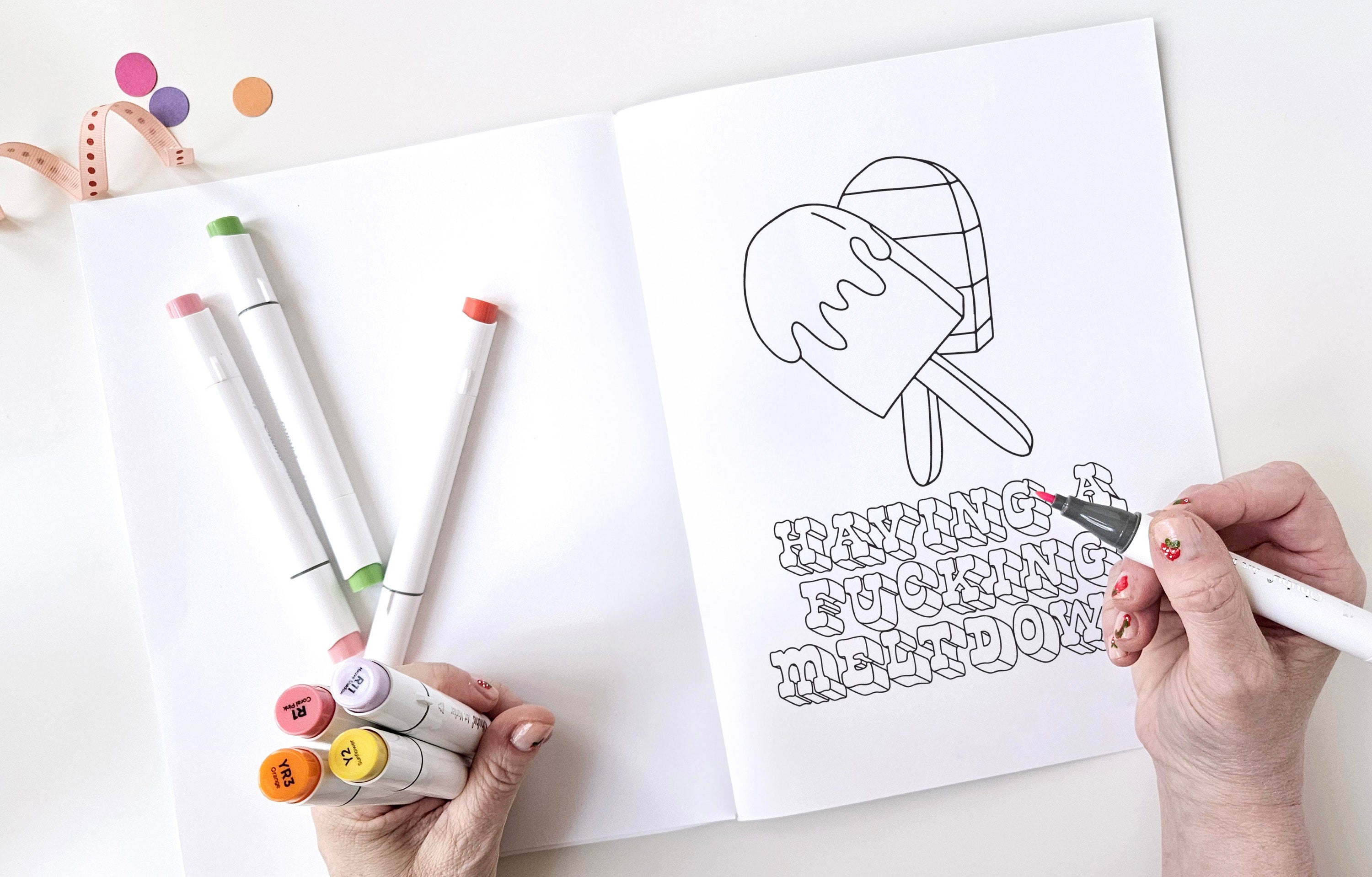 CUTE AF ADULT COLORING BOOK - FUNNY. BOLD, AND EASY DESIGNS FOR ADULTS AND SENIORS - NO AI