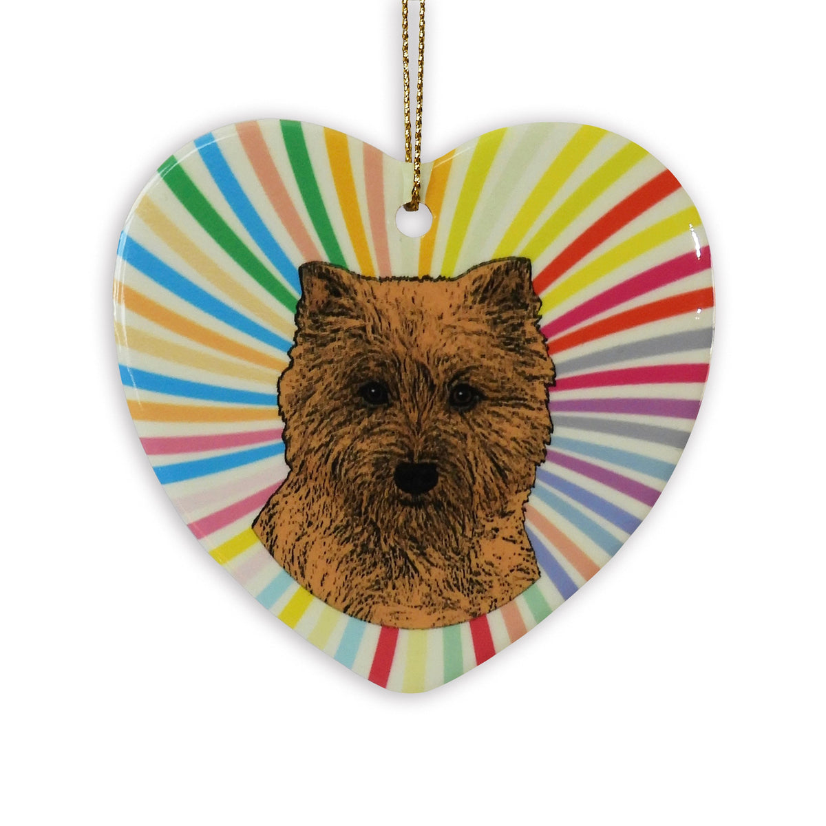 Cairn Terrier Ceramic Heart Ornament