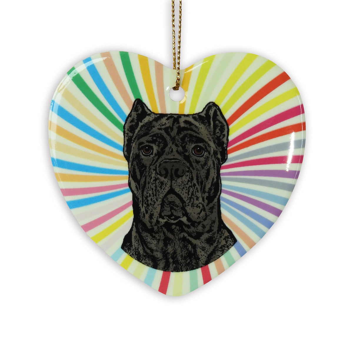 Cane Corso Ceramic Heart Ornament