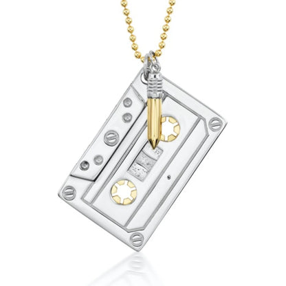 Tape Cassette and Pencil Pendant Set