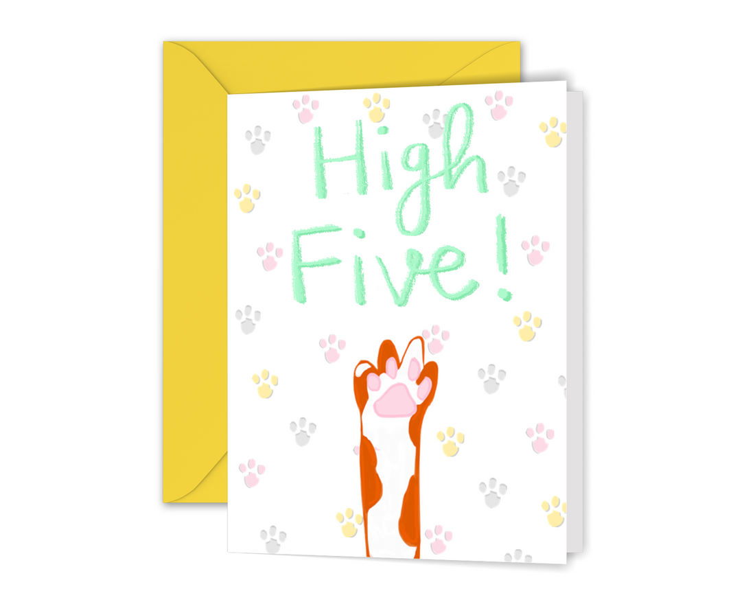 Cat’s Paw High Five Greeting Card