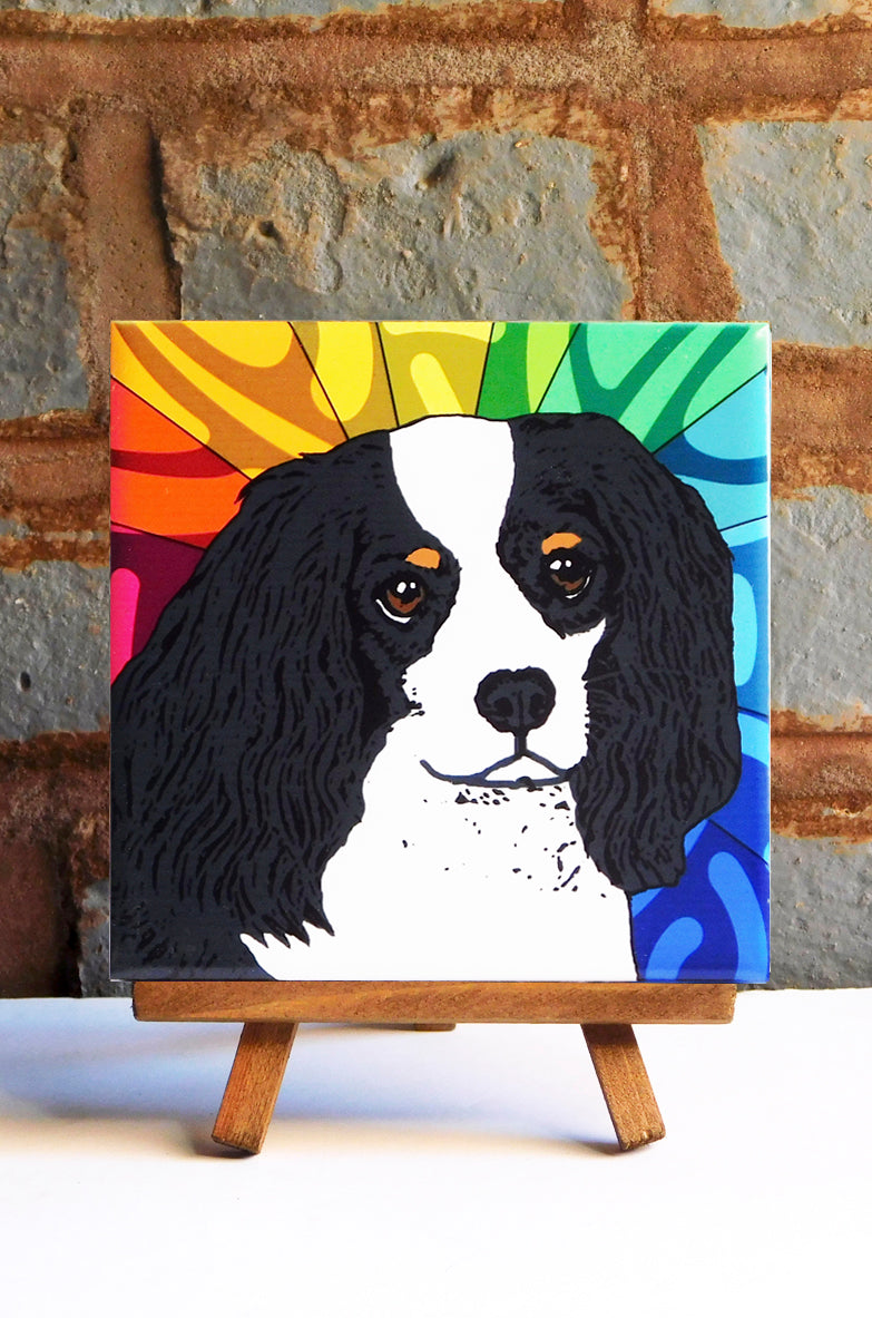 Cavalier Tricolor Ceramic Art Tile