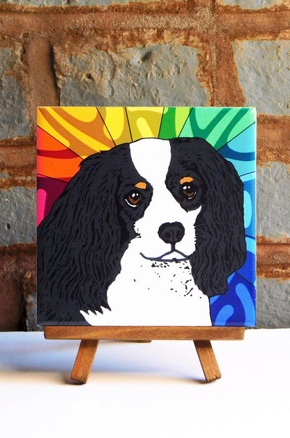 Cavalier Tricolor Ceramic Art Tile