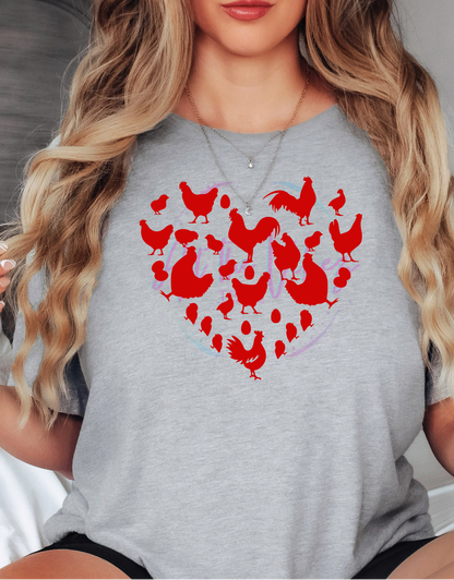 Chicken Love Heart T-shirt