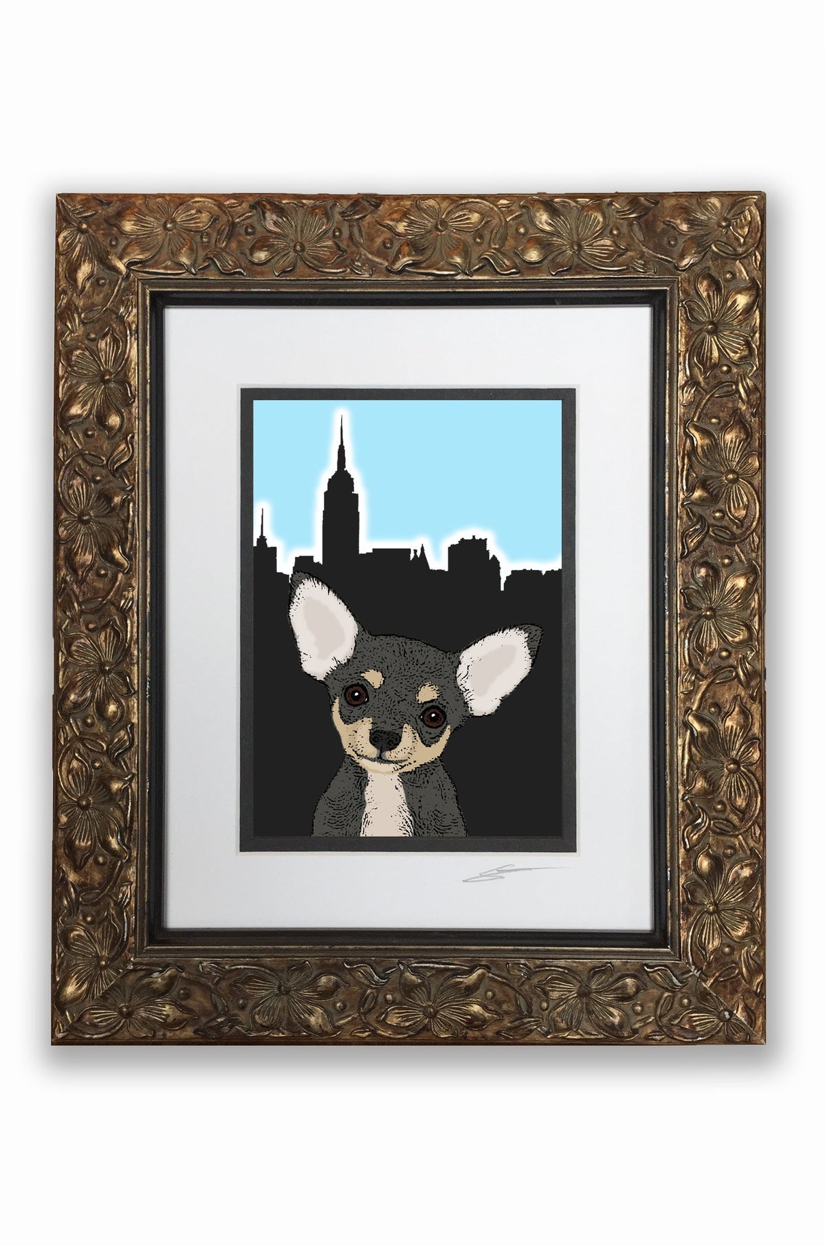 Chihuahua Black PupArt Portrait
