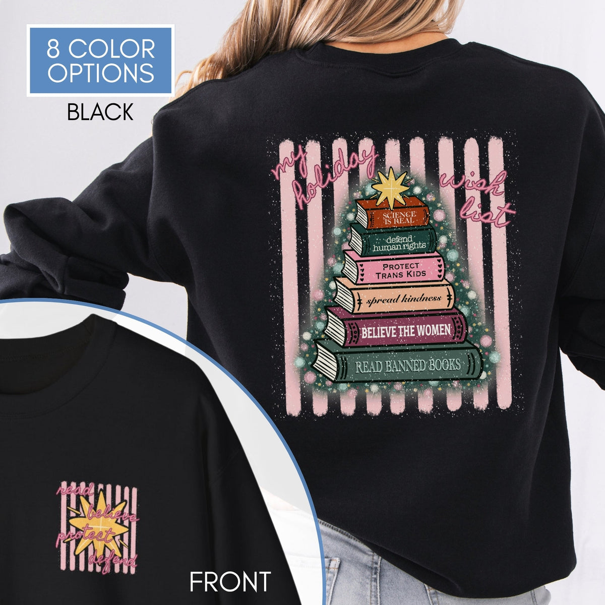 Christmas-book-tree-unisex-Crewneck-holiday-activism-sweatshirt-literary-activist-apparel-reader-bibliophile-top-Black