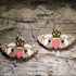 Claddagh wooden dangle earrings featuring the traditional Irish heart, hands, and crown symbol representing love, friendship, and loyalty. Hand-painted lightweight Celtic earrings with hypoallergenic .925 sterling silver hooks, perfect for Irish heritage gifts, Celtic jewelry lovers, St. Patrick’s Day, and meaningful symbolic jewelry.