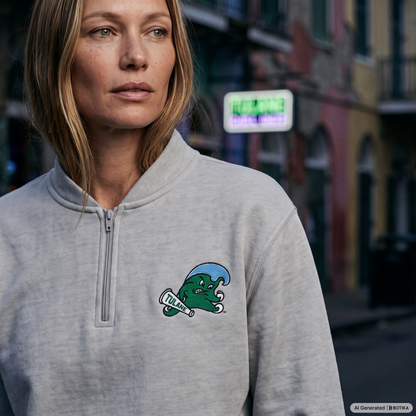 Tulane Green Wave Q‑Zip Pullover