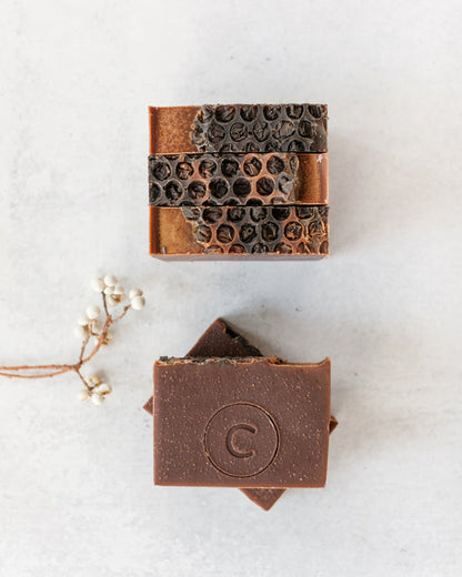 Cocoa Magic handmade soap bar in rich chocolate-brown – Fig &amp; Grove