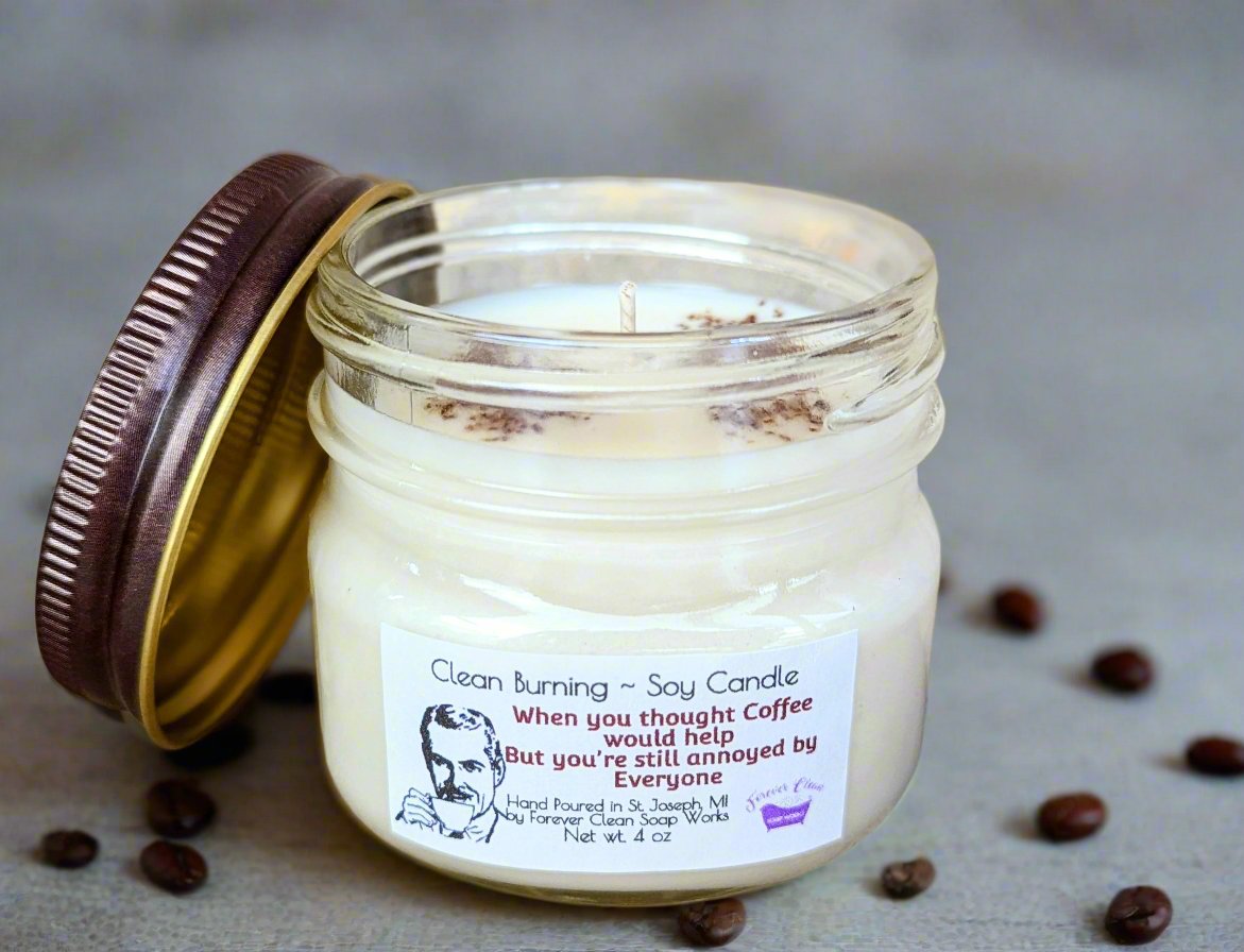 Coffee scented candle