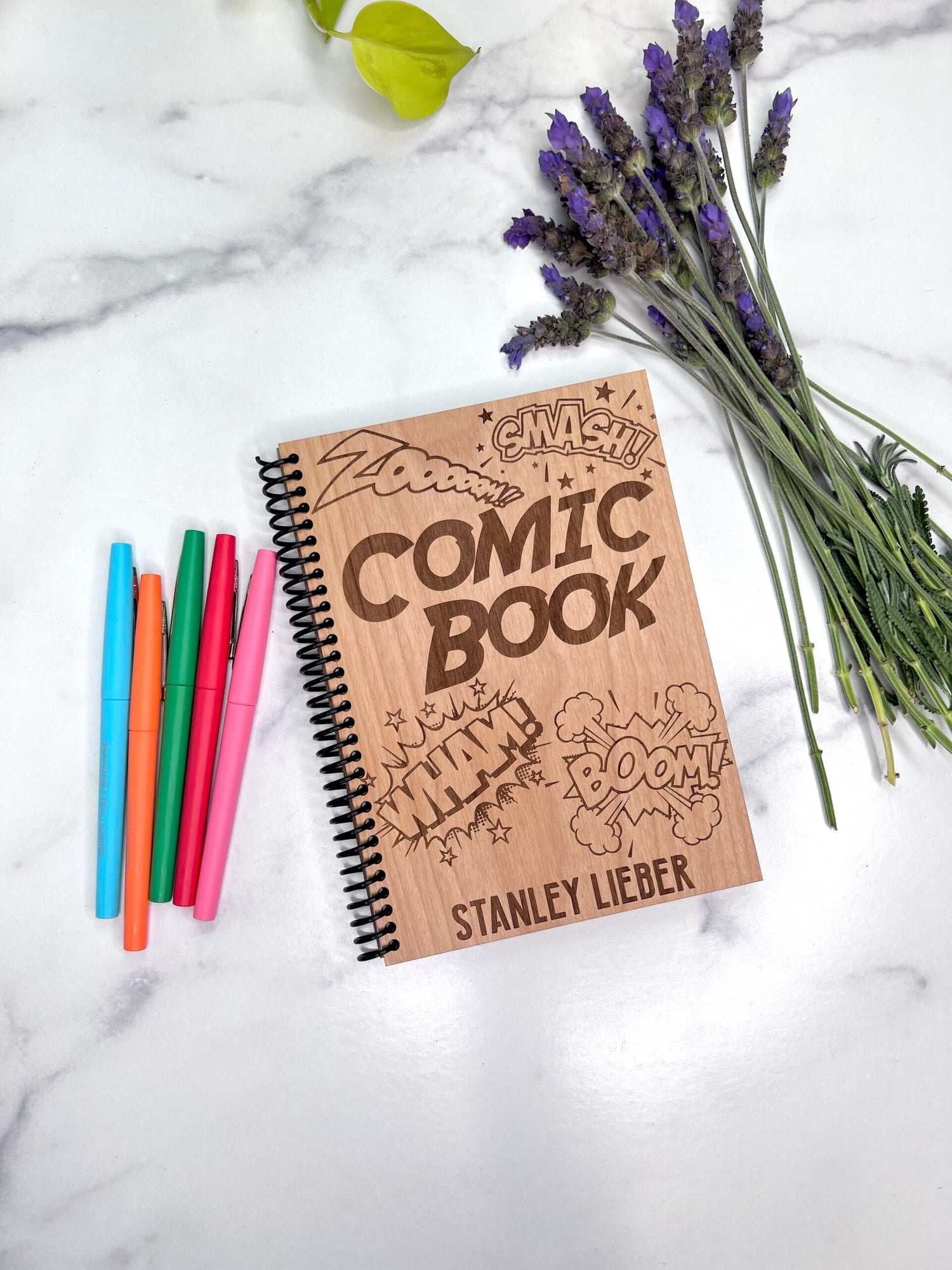 Personalized Comic Book - Laser Engraved Wood