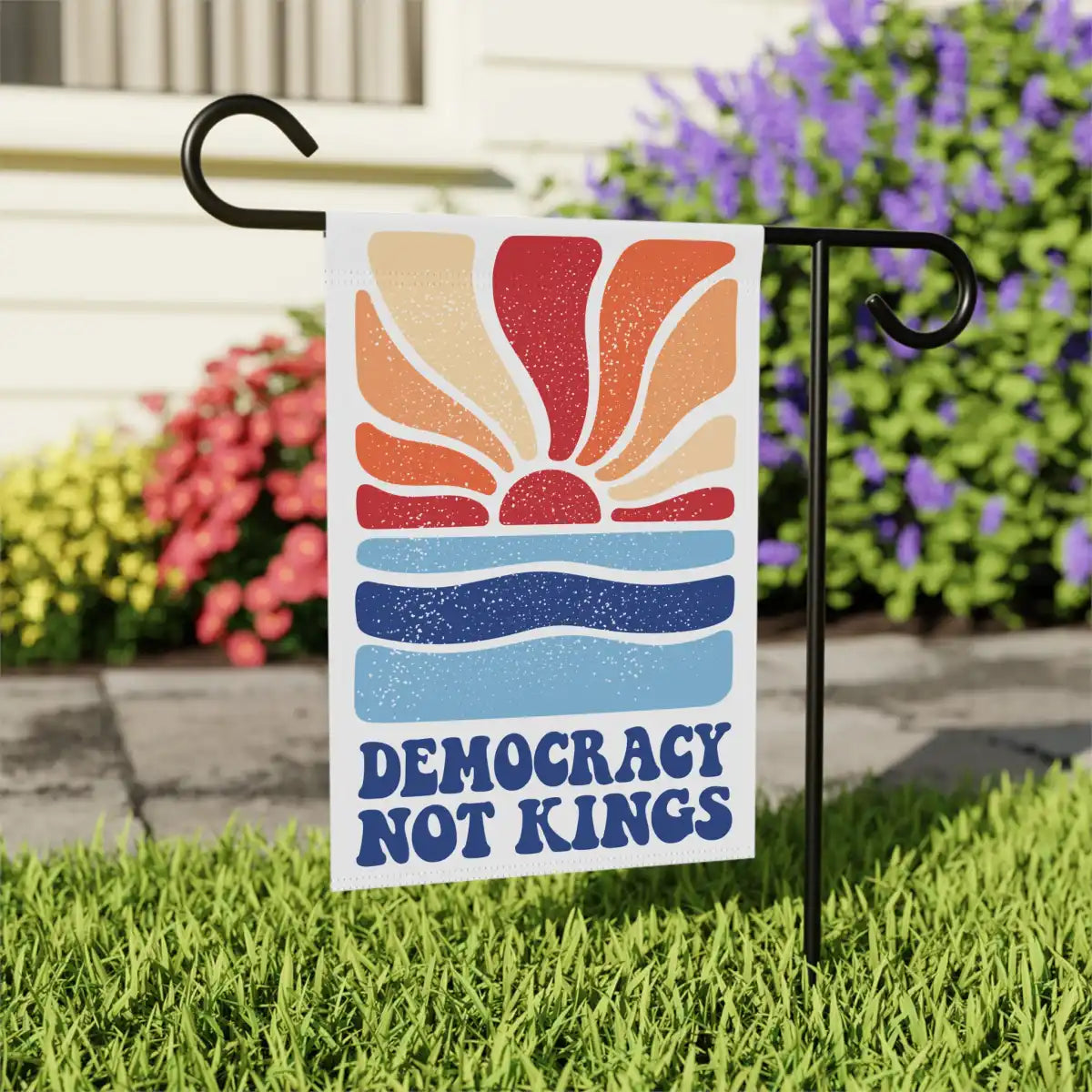 Democracy Not Kings Garden Flag - Resistance Nation