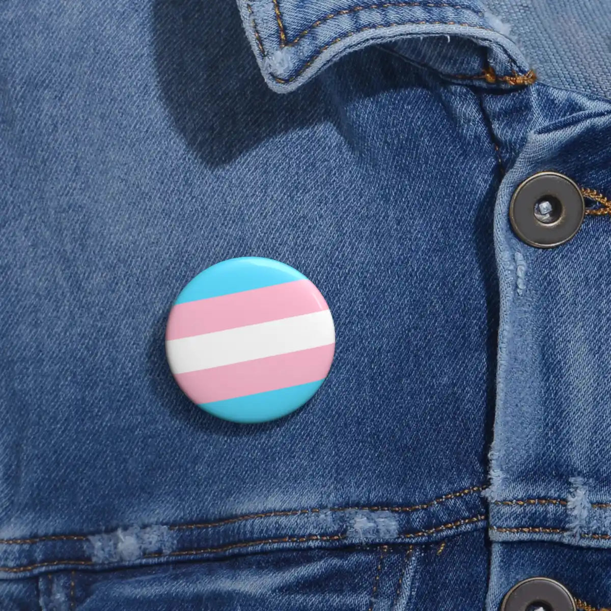 Transgender Pride Rainbow Flag Pin Back Button - Resistance Nation