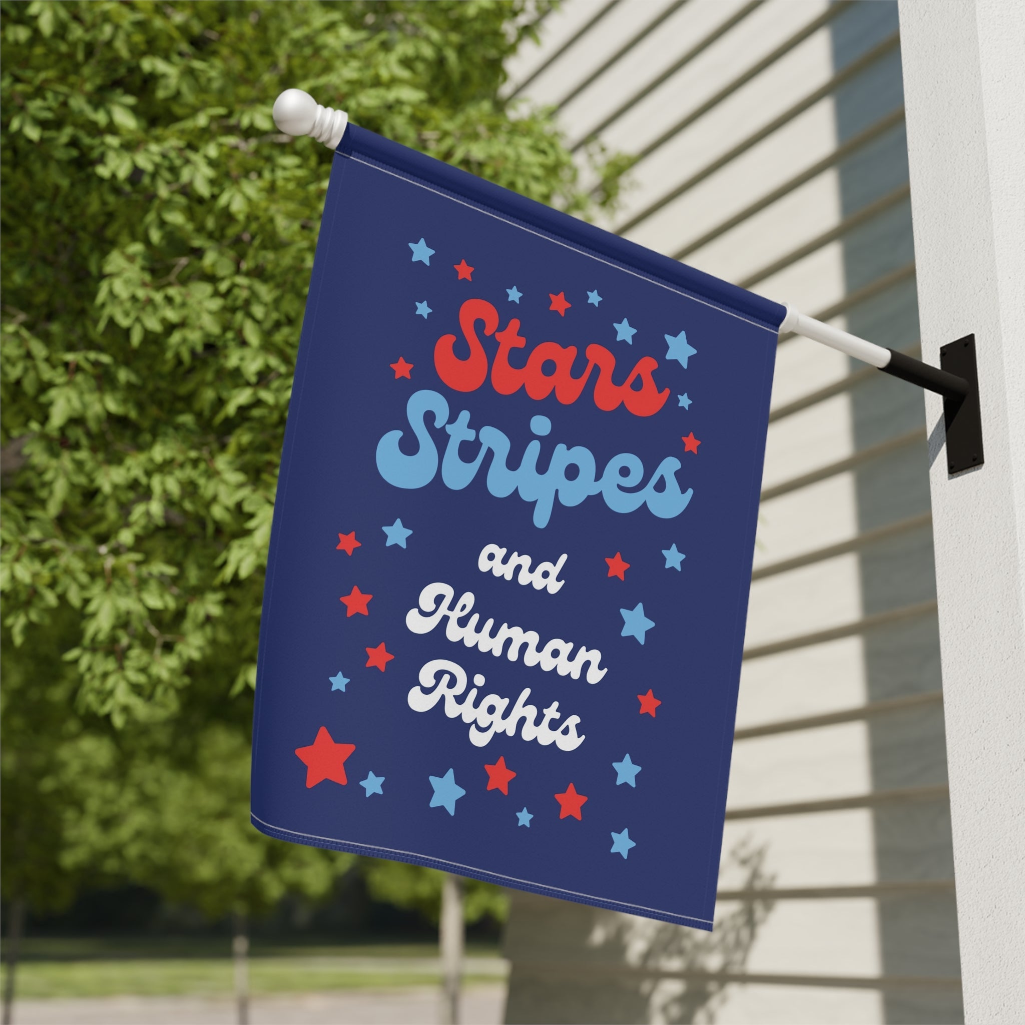 Stars Stripes and Human Rights Garden Flag