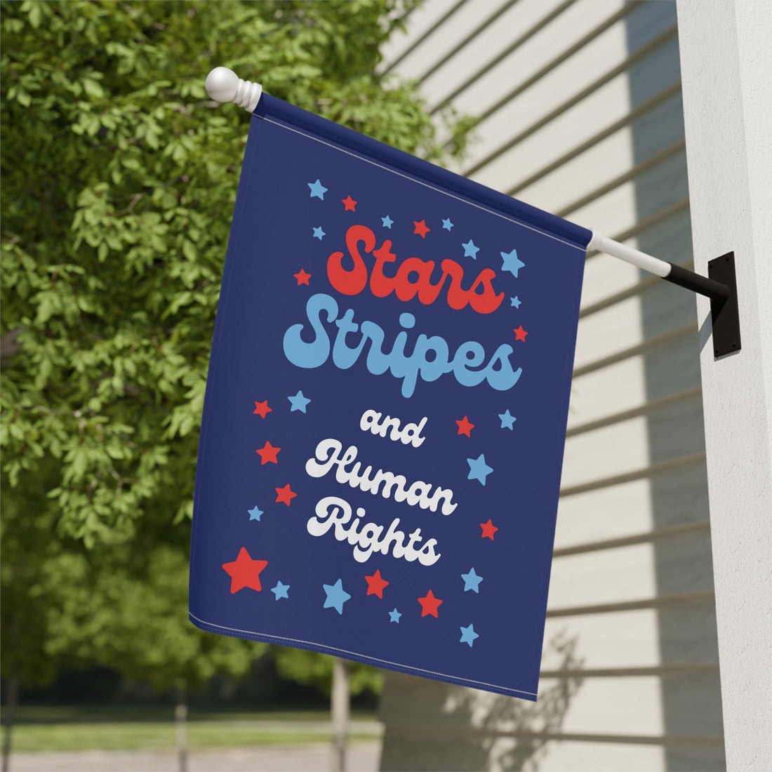 Stars Stripes and Human Rights Garden Flag