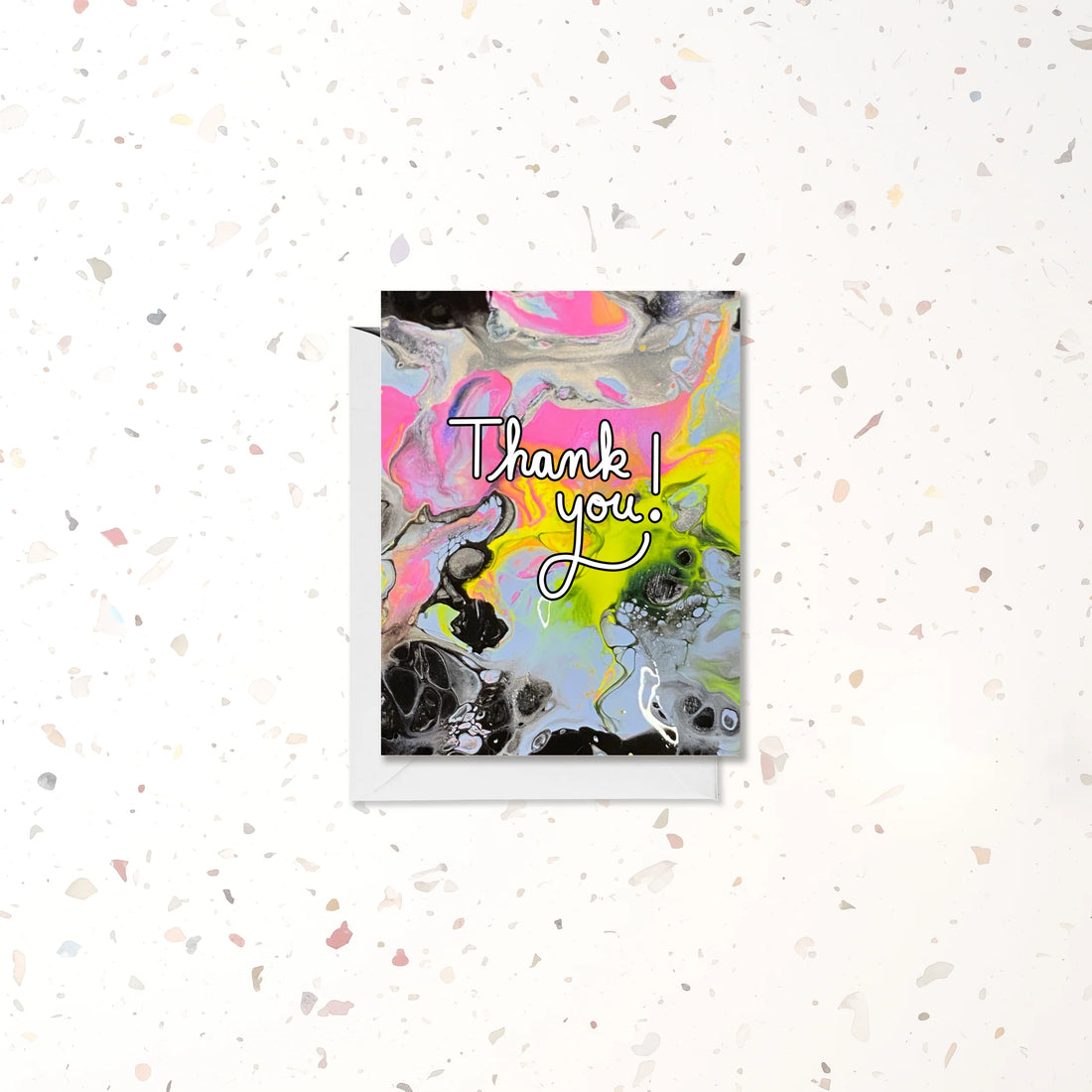 Black and Pink Thank You Card