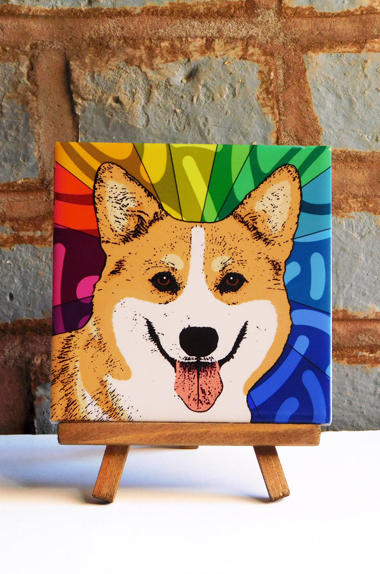 Corgi Ceramic Art Tile