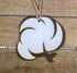 Hand-painted wooden cotton boll Christmas ornament featuring a rustic farmhouse design with fluffy cotton and natural branch details, cozy holiday decor for Southern homes and country style enthusiasts by Cate’s Concepts