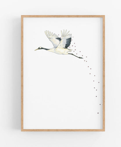 Crane Blossom Print