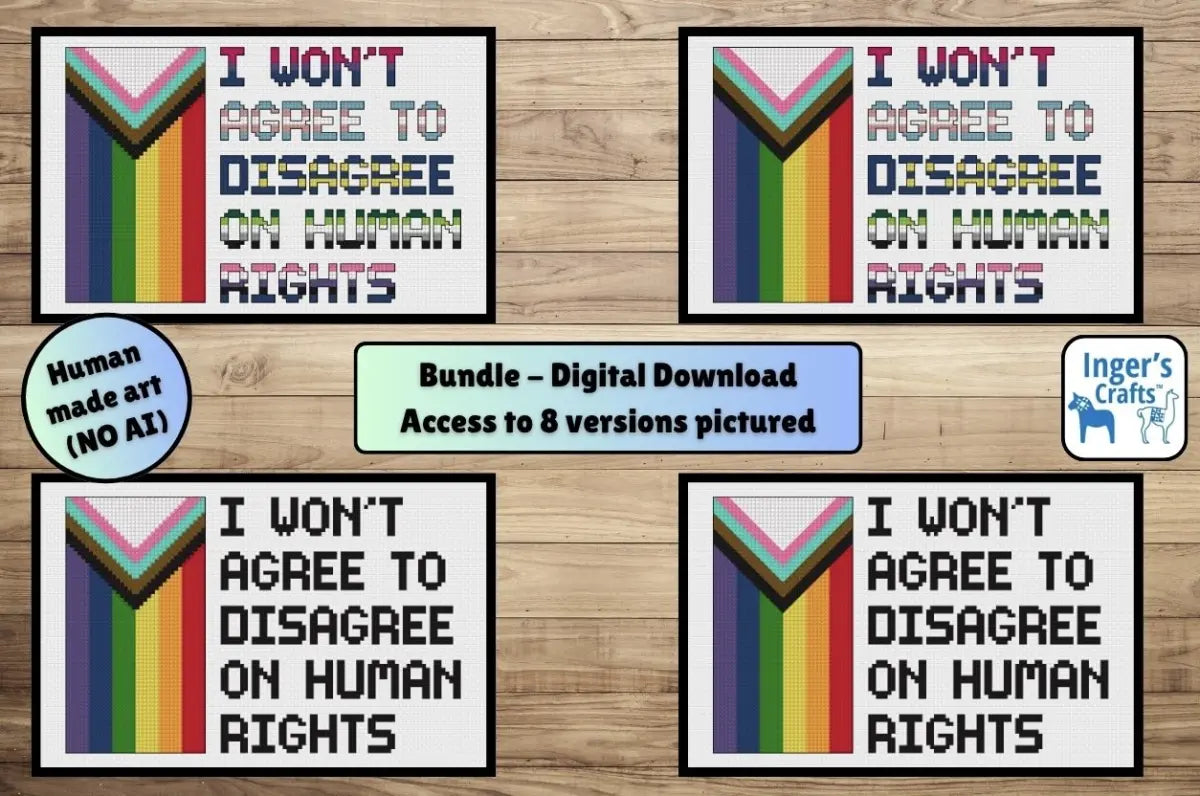 Human Rights Pride Cross Stitch Pattern - All Versions Bundle