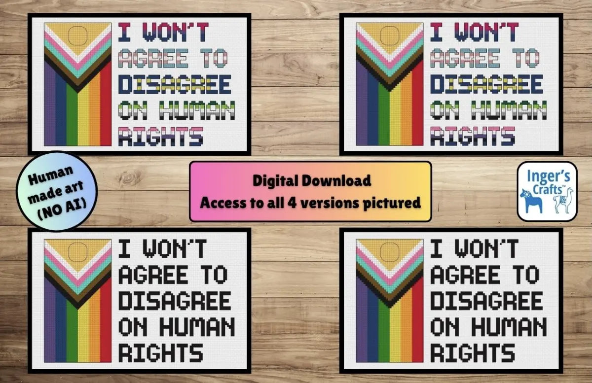 Human Rights Pride Cross Stitch Pattern - Intersex progress flag only