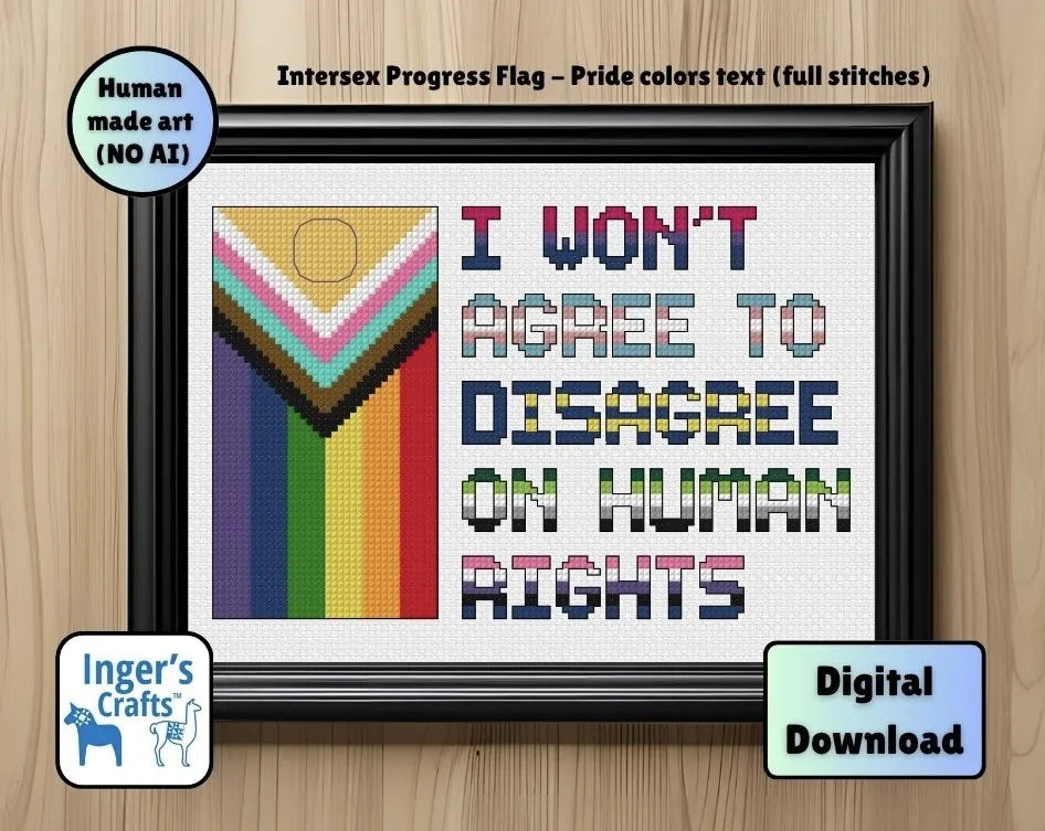 Human Rights Pride Cross Stitch Pattern - Intersex progress flag only