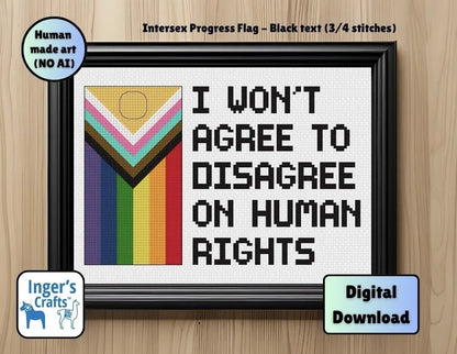 Human Rights Pride Cross Stitch Pattern - Intersex progress flag only