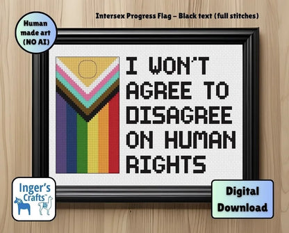 Human Rights Pride Cross Stitch Pattern - Intersex progress flag only