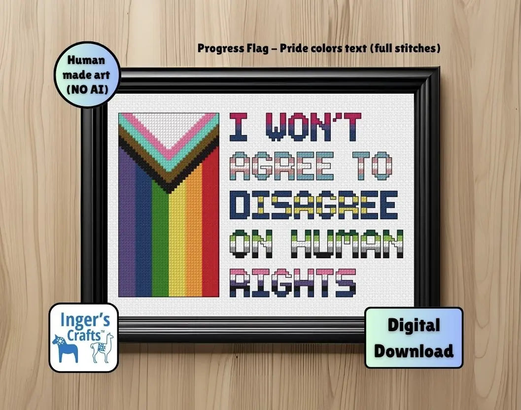 Human Rights Pride Cross Stitch Pattern - All Versions Bundle